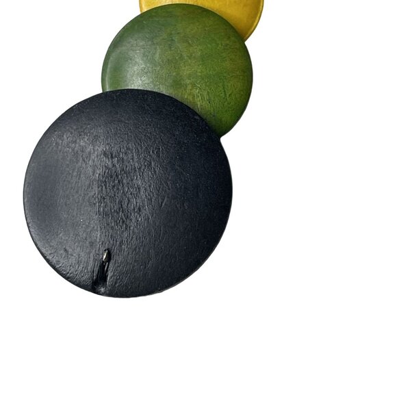 Wooden Circle Drop Earrings Rasta Inspired Boho Drop u - Picture 6 of 6